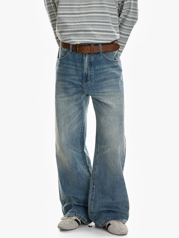 Distressed Wide Leg Flare Jeans Pants 3