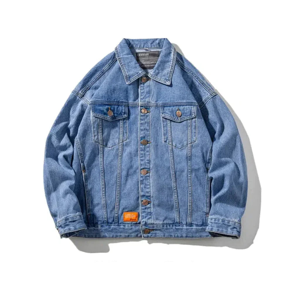 Retro Distressed Washed Denim Jacket