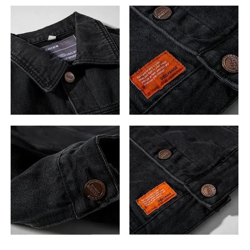 Retro Distressed Washed Denim Jacket