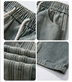 Retro Drawstring Wide Leg Jeans
