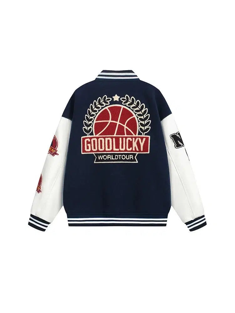 Retro Embroidered Letter Baseball Jackets
