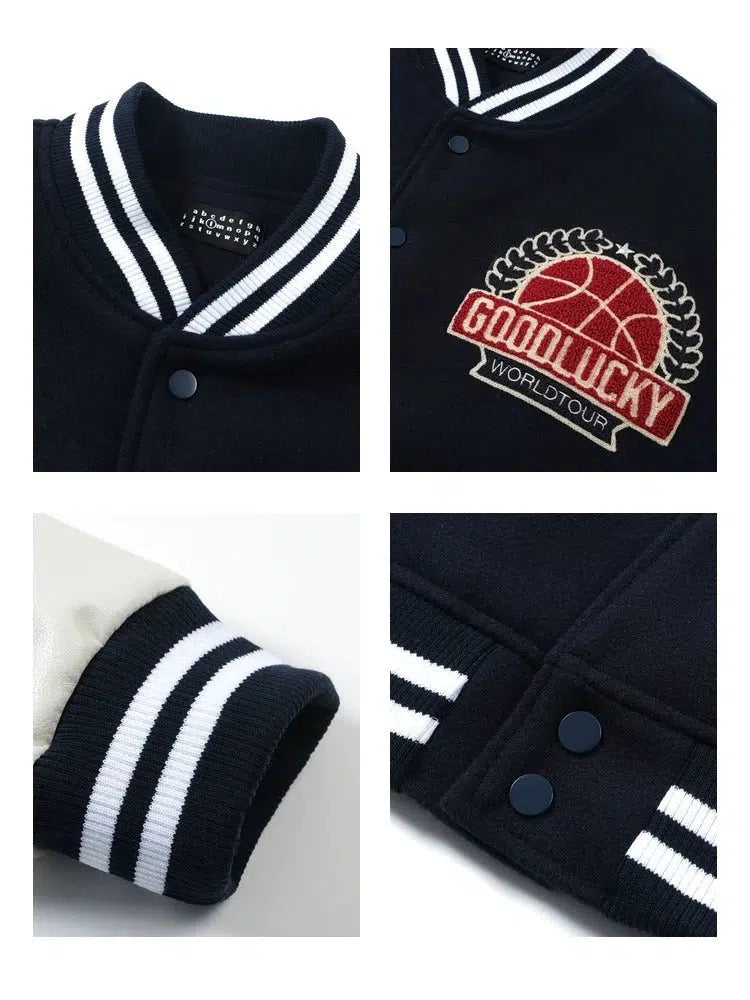 Retro Embroidered Letter Baseball Jackets