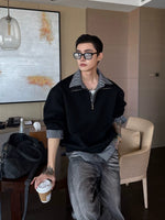 Half-Zip Polo Collar Layered Sweatshirt 2