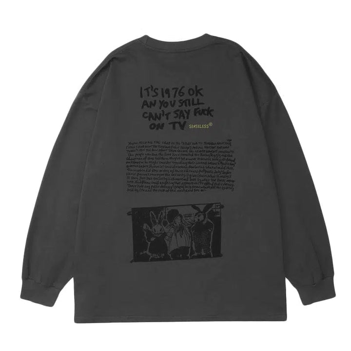 Retro Fun Printed Casual Sweatshirt