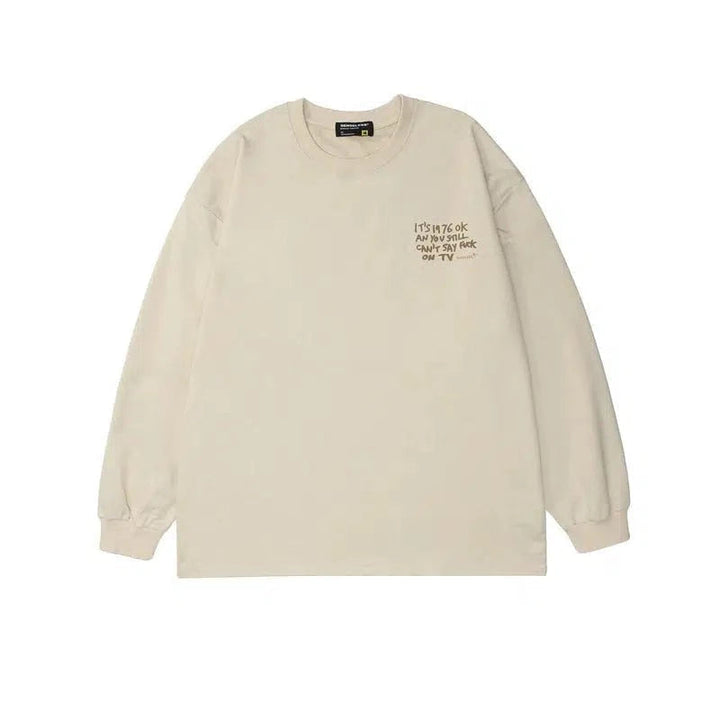 Retro Fun Printed Casual Sweatshirt