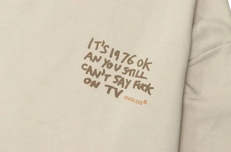 Retro Fun Printed Casual Sweatshirt