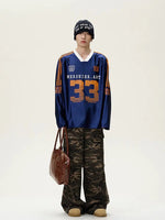 Retro Jersey Graphic Long Sleeve Pullover