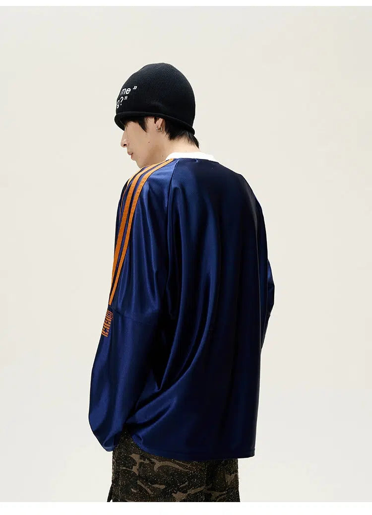 Retro Jersey Graphic Long Sleeve Pullover