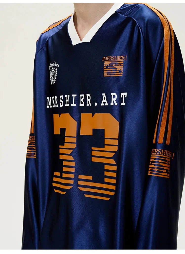 Retro Jersey Graphic Long Sleeve Pullover