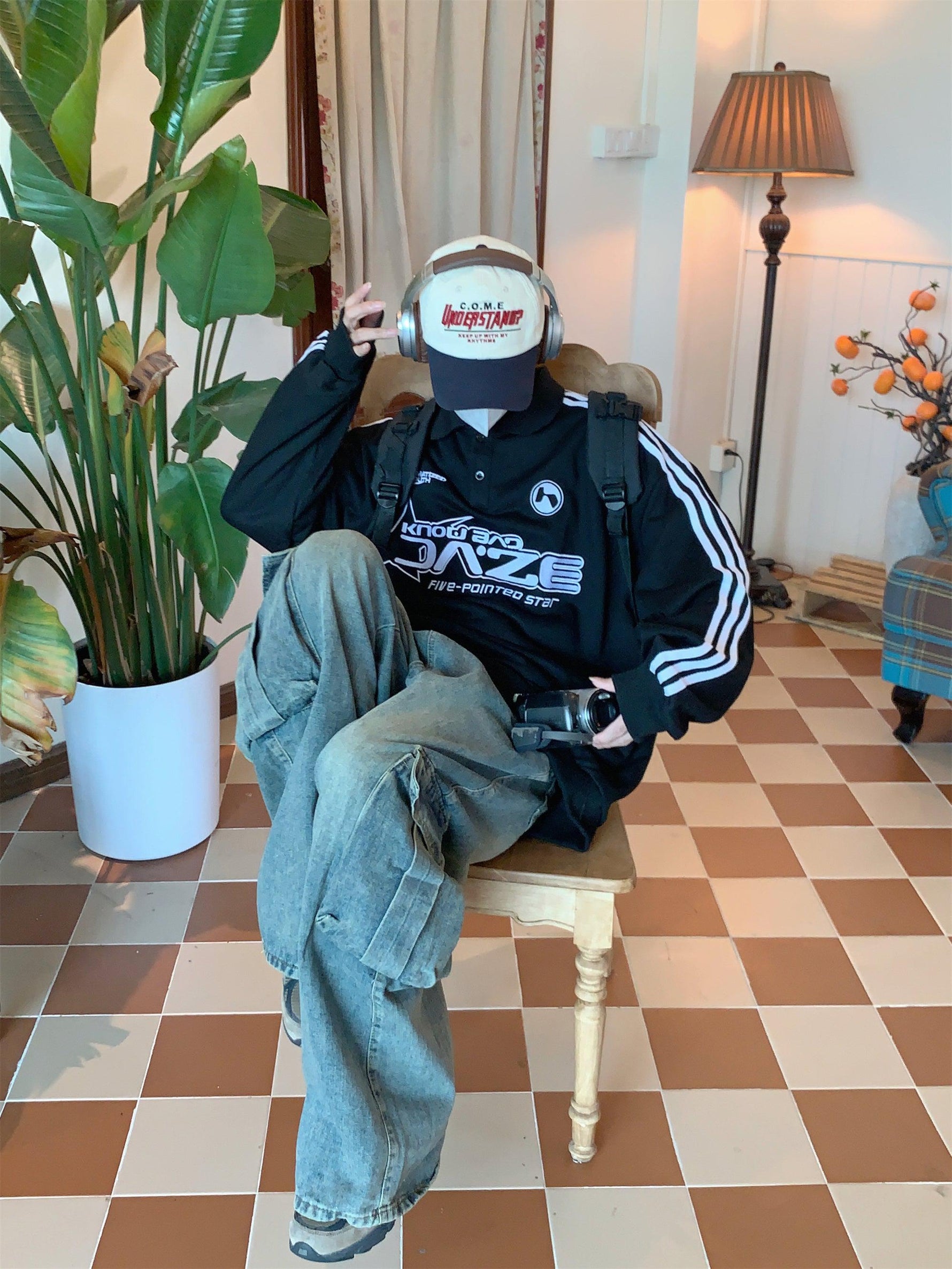 Retro Large Pocket Denim Overalls