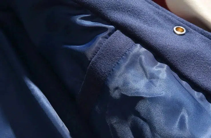 Retro Letter Flocking Baseball Jacket