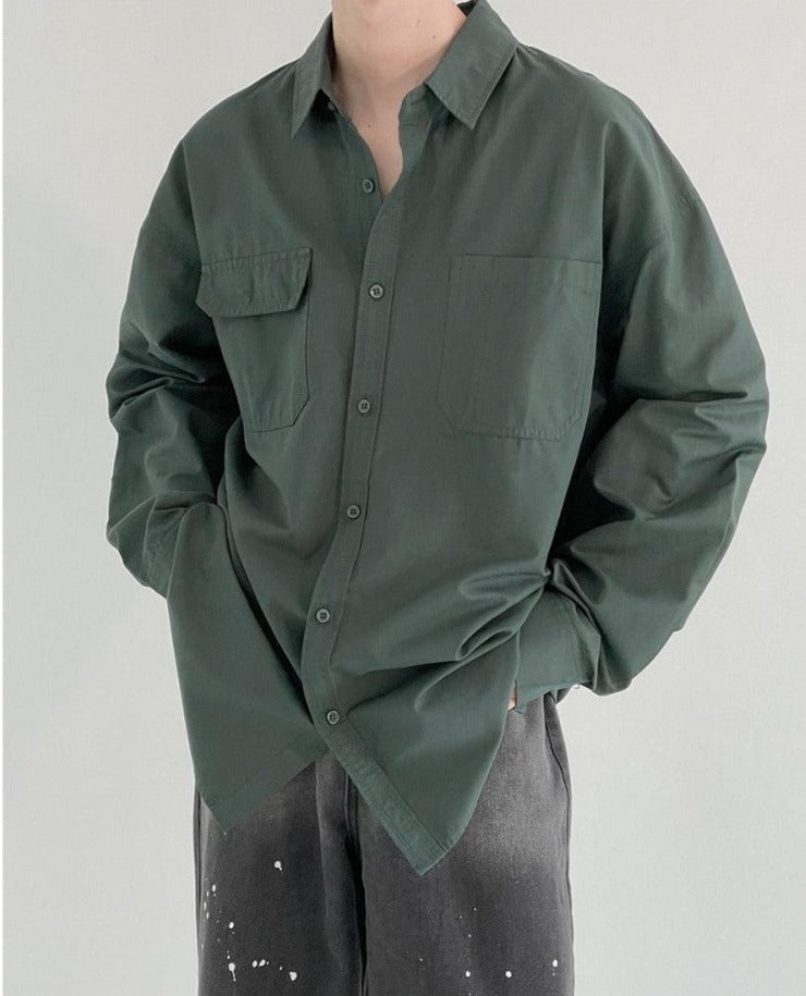 Retro Long-sleeved Lapel Shirt