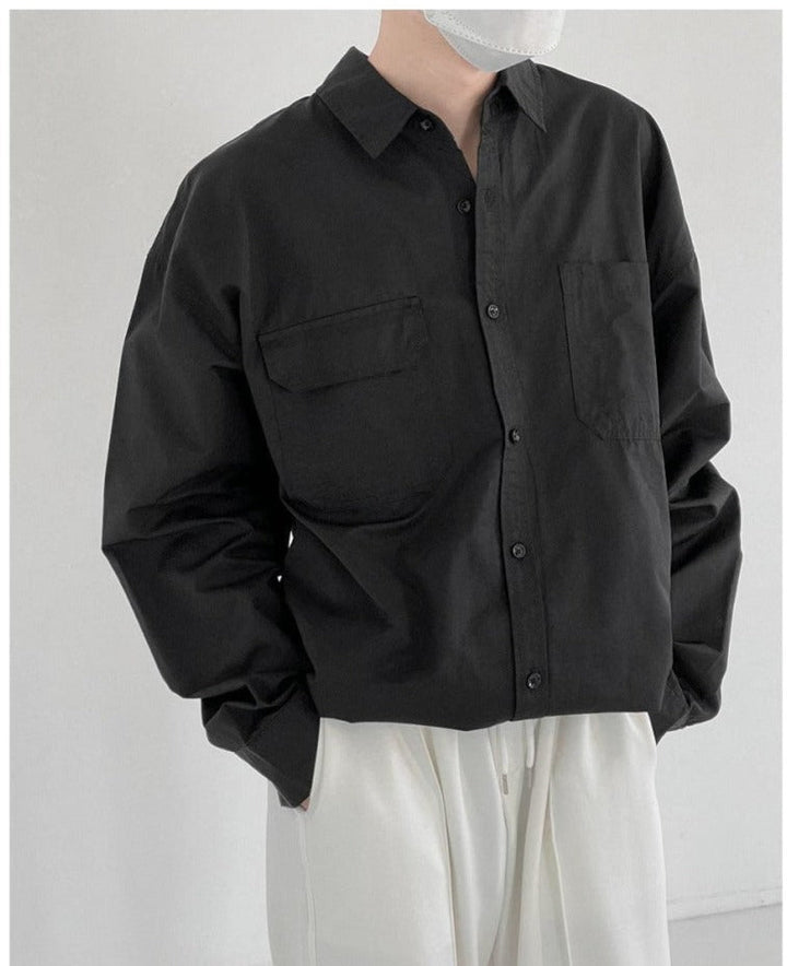 Retro Long-sleeved Lapel Shirt