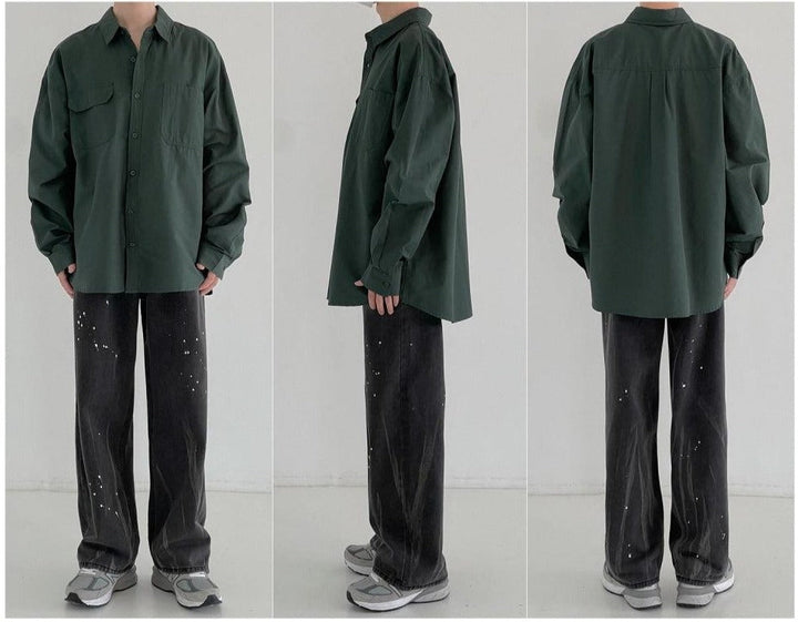 Retro Long-sleeved Lapel Shirt