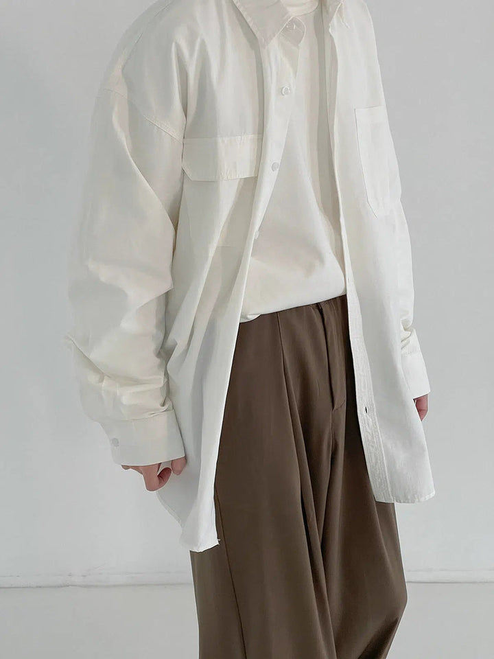 Retro Long-sleeved Lapel Shirt