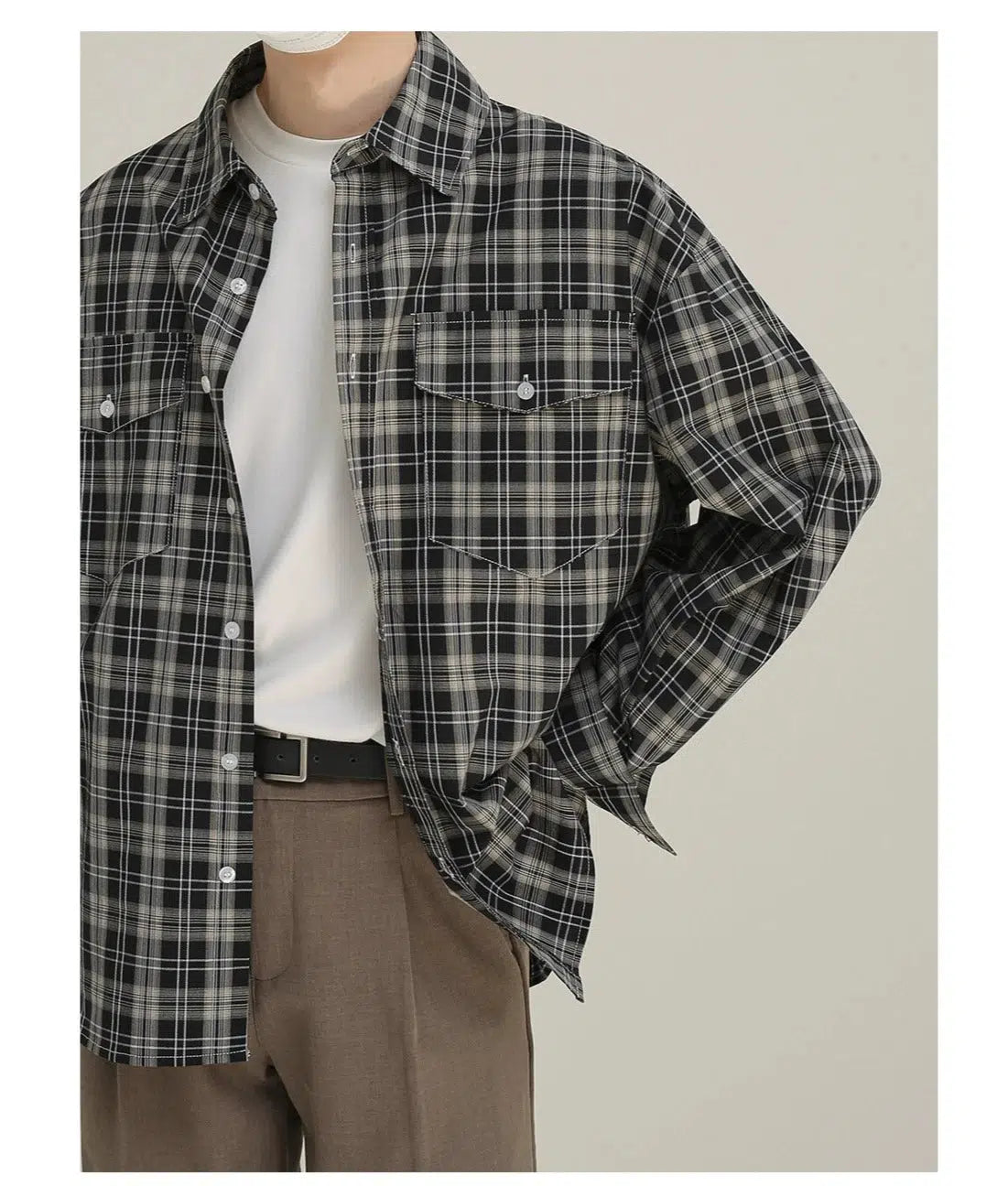 Retro Long-sleeved Plaid Shirt