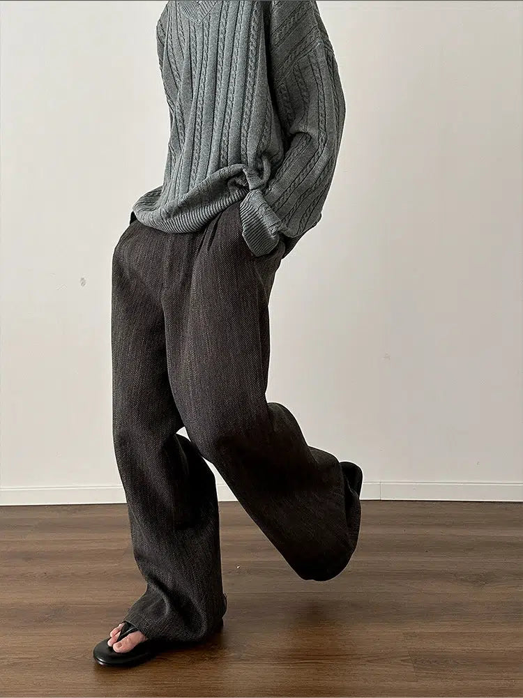 Retro Loose Fit Wide-leg Pants