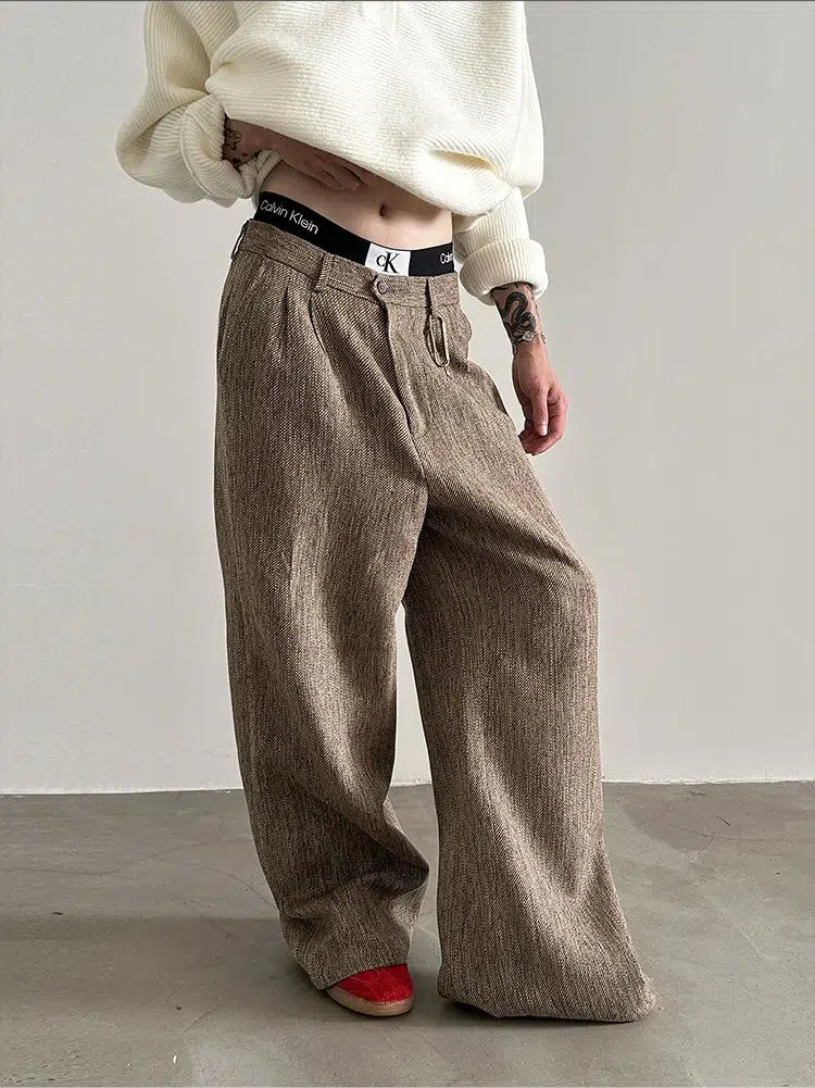 Retro Loose Fit Wide-leg Pants
