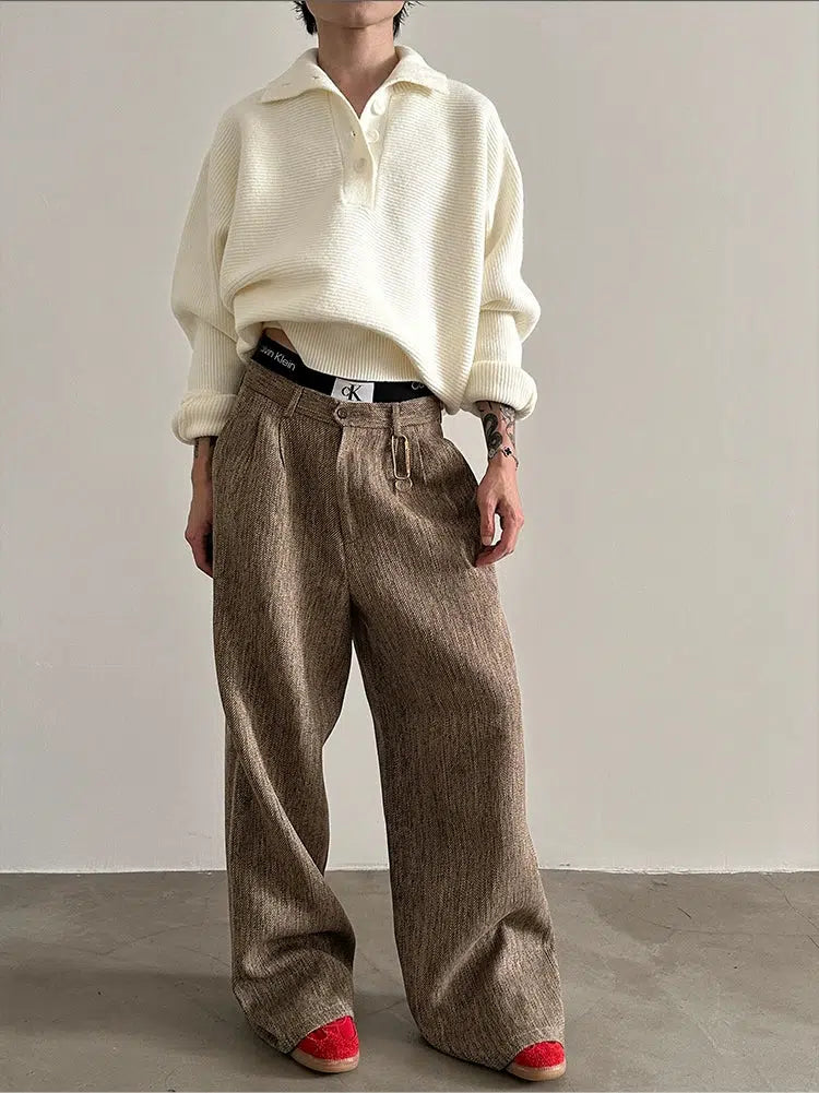Retro Loose Fit Wide-leg Pants