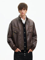 Retro PU Leather Motorcycle Jacket 2