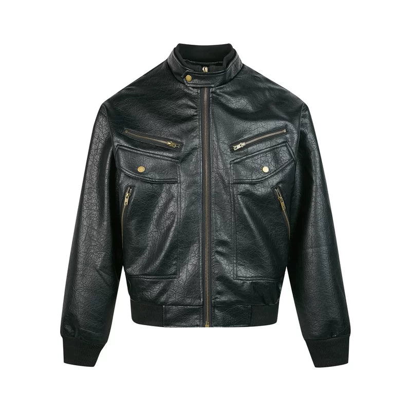 6191414427160,6191414427161,6191414427162,6191414427163, Retro PU Leather Motorcycle Jacket