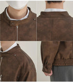 Retro Matte Leather Rivet Jacket