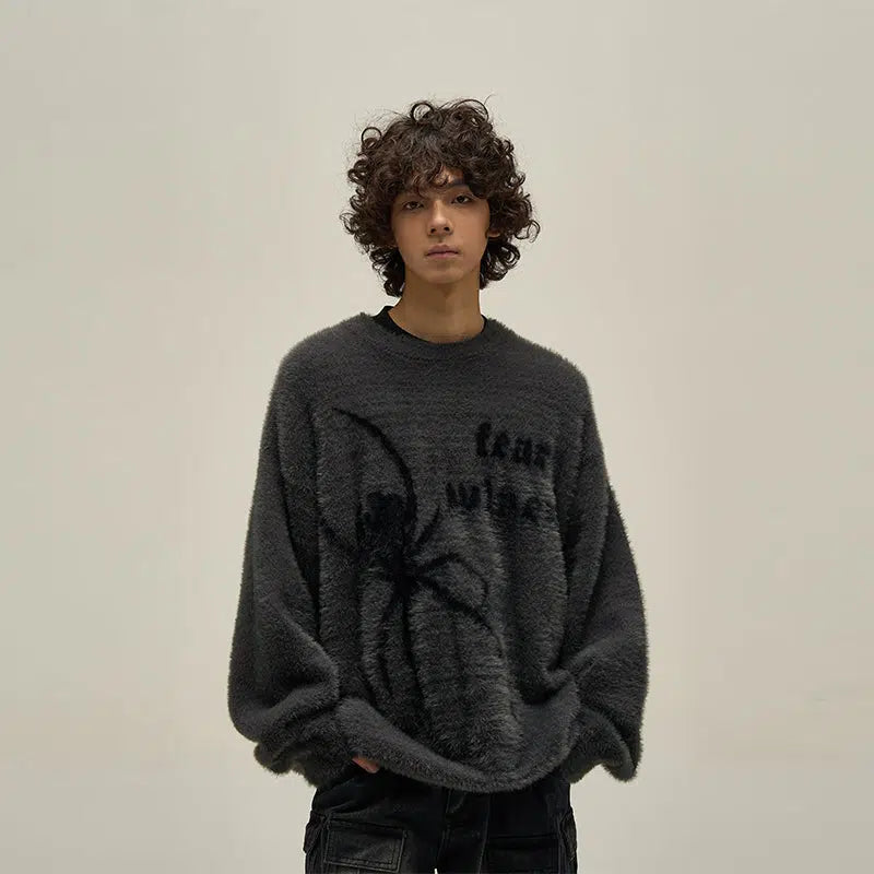 Retro Mink Fur Spider Sweater