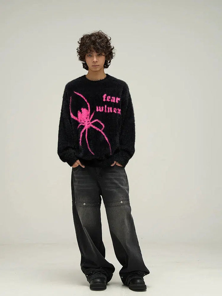 Retro Mink Fur Spider Sweater