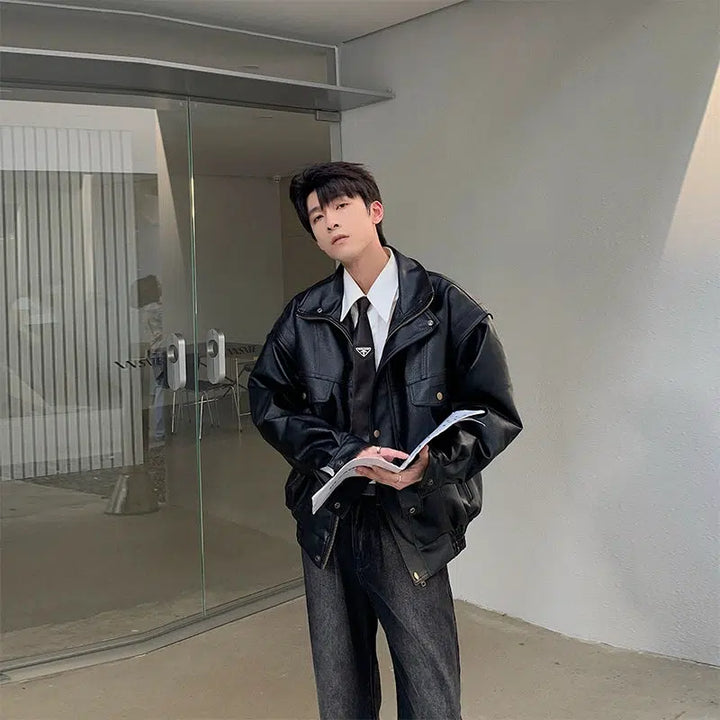 Retro Motorcycle Soft Leather Jacket