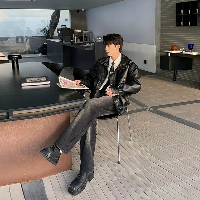 Retro Motorcycle Soft Leather Jacket