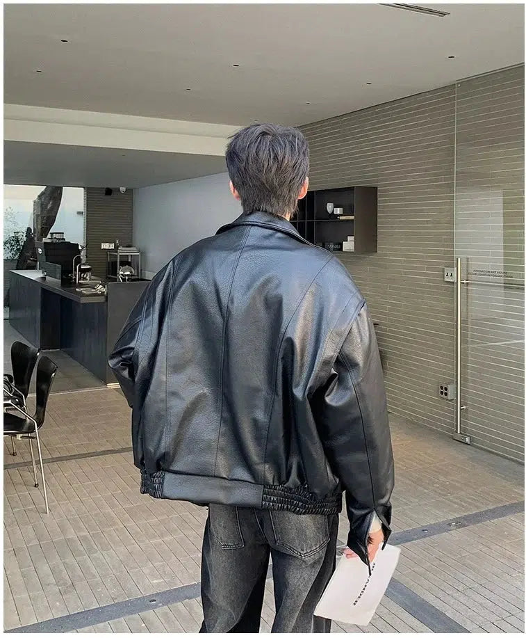 Retro Motorcycle Soft Leather Jacket