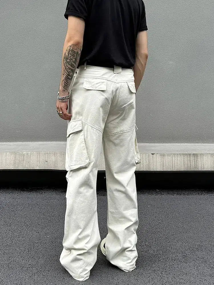 Retro Multi-pocket Straight Cargo Pants