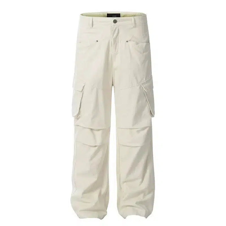 Retro Multi-pocket Straight Cargo Pants