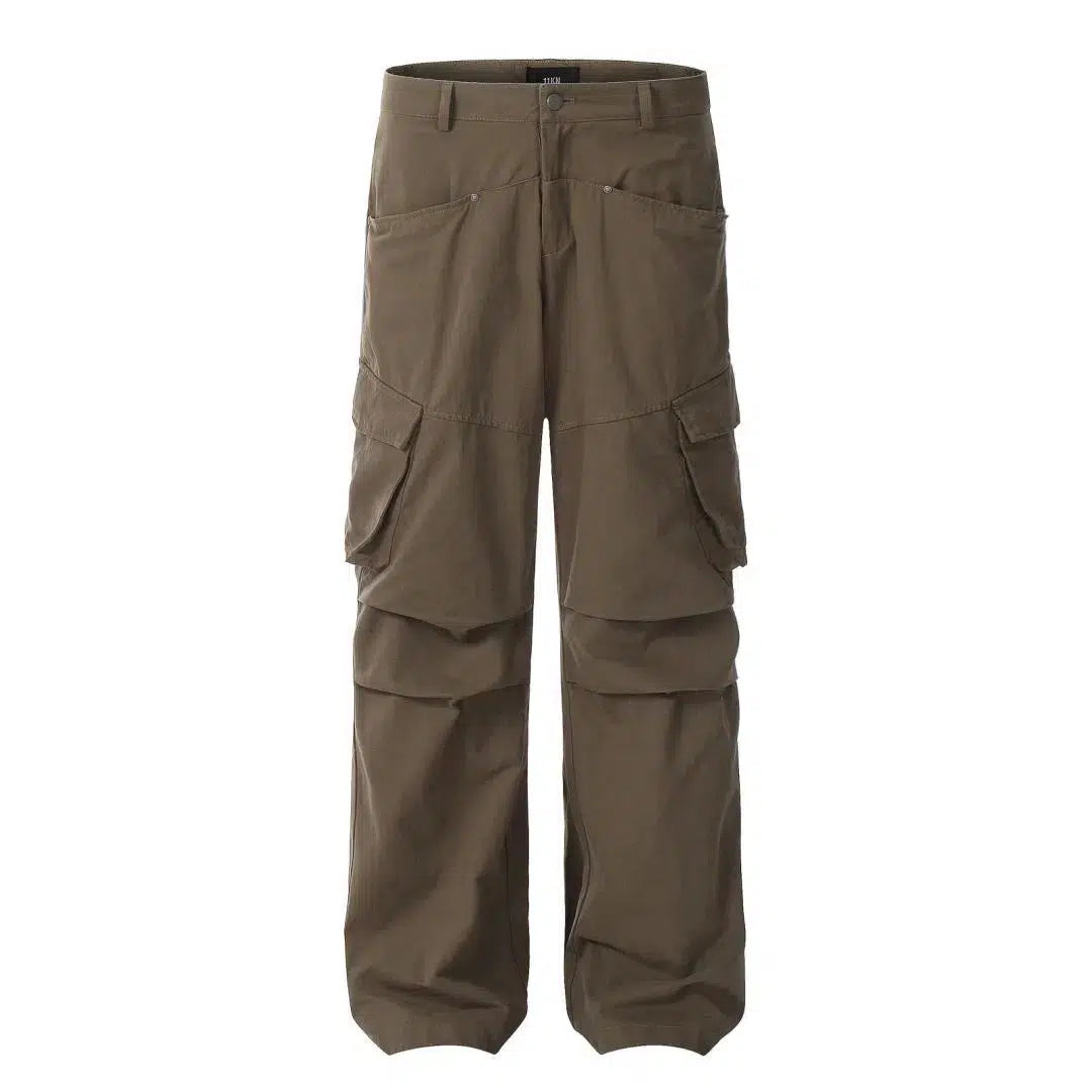 Retro Multi-pocket Straight Cargo Pants