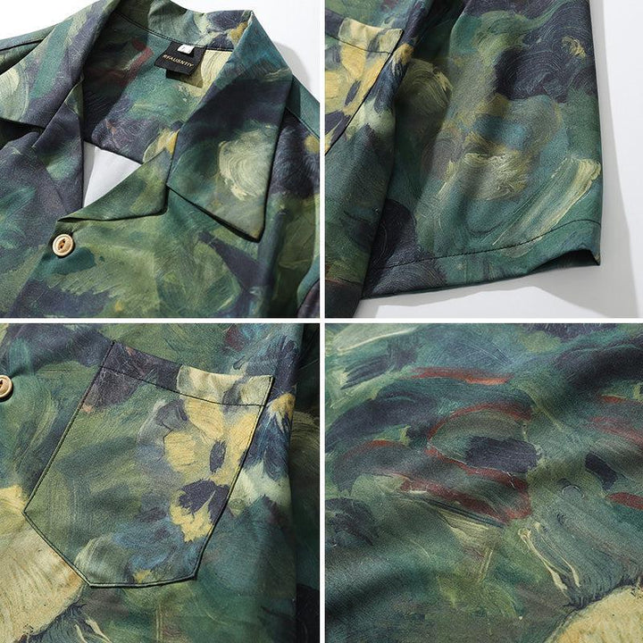 Retro Oil Painting Short-sleeved Shirt