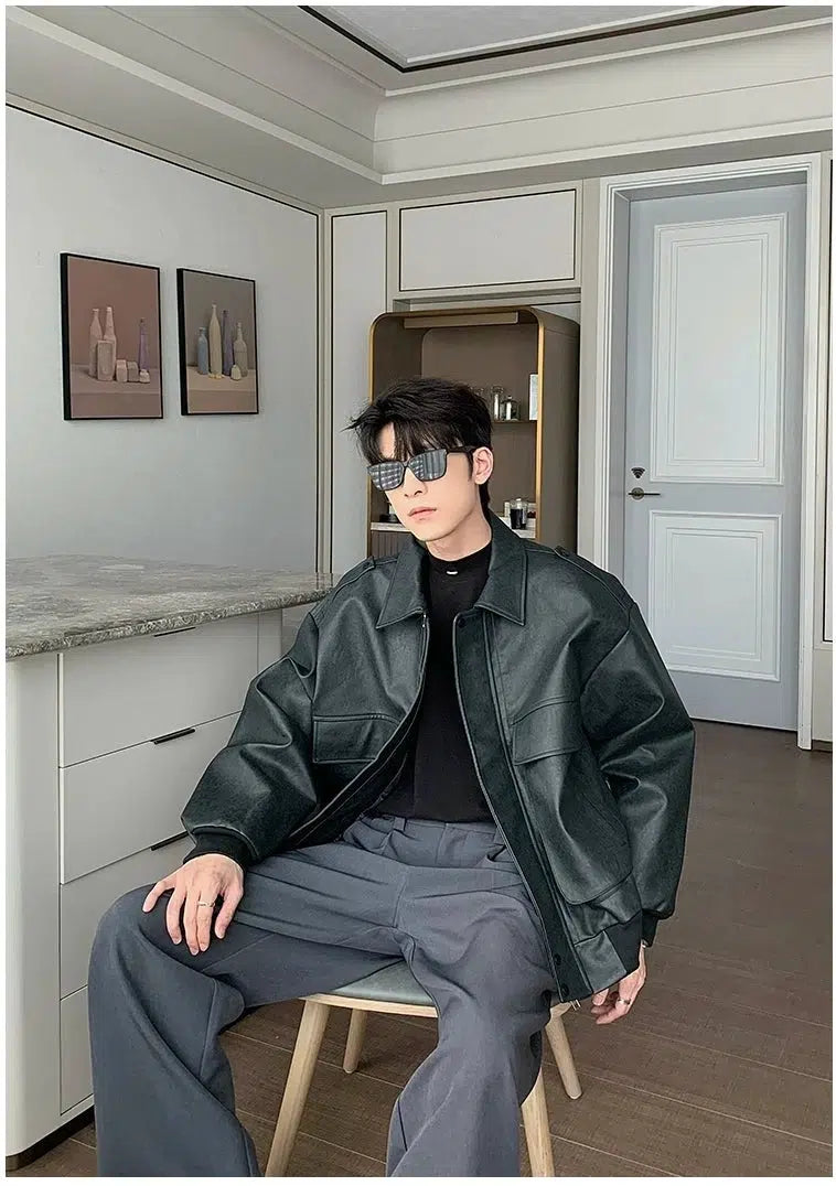 Retro Outerwear PU Leather Jacket
