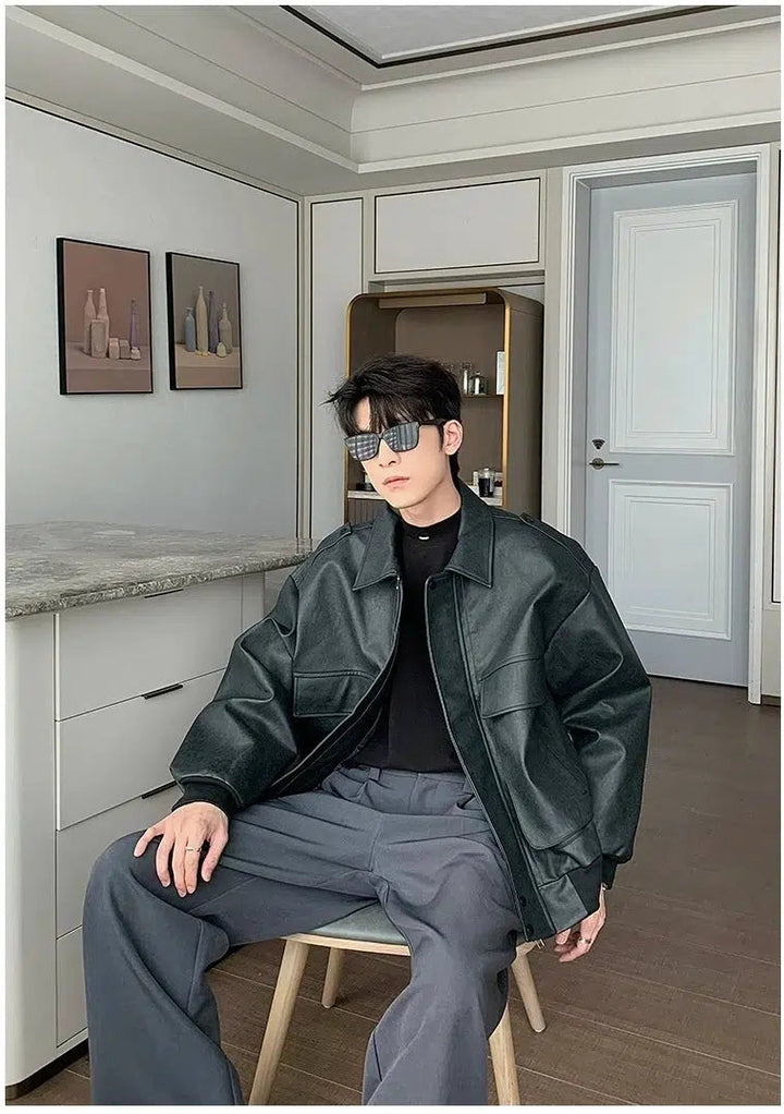 Retro Outerwear PU Leather Jacket