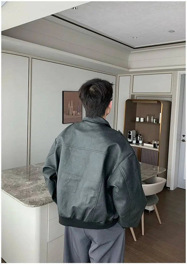 Retro Outerwear PU Leather Jacket