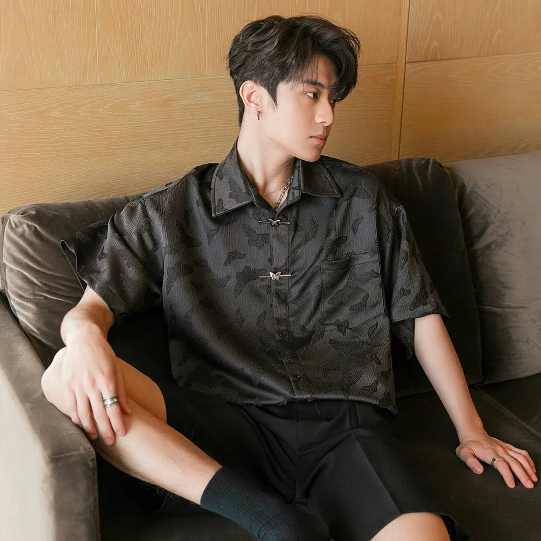 Retro Pattern Short-sleeved Shirt