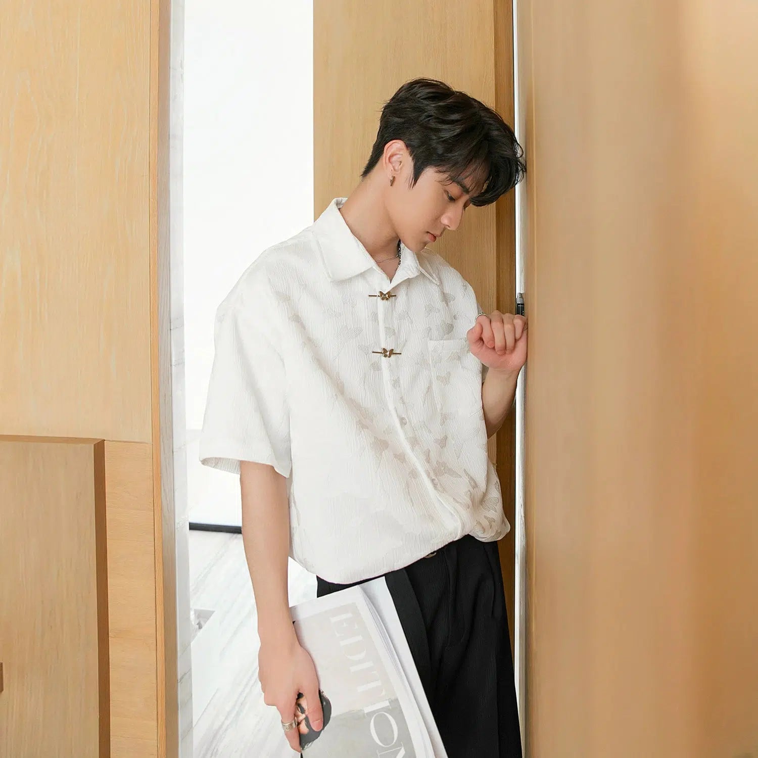 Retro Pattern Short-sleeved Shirt