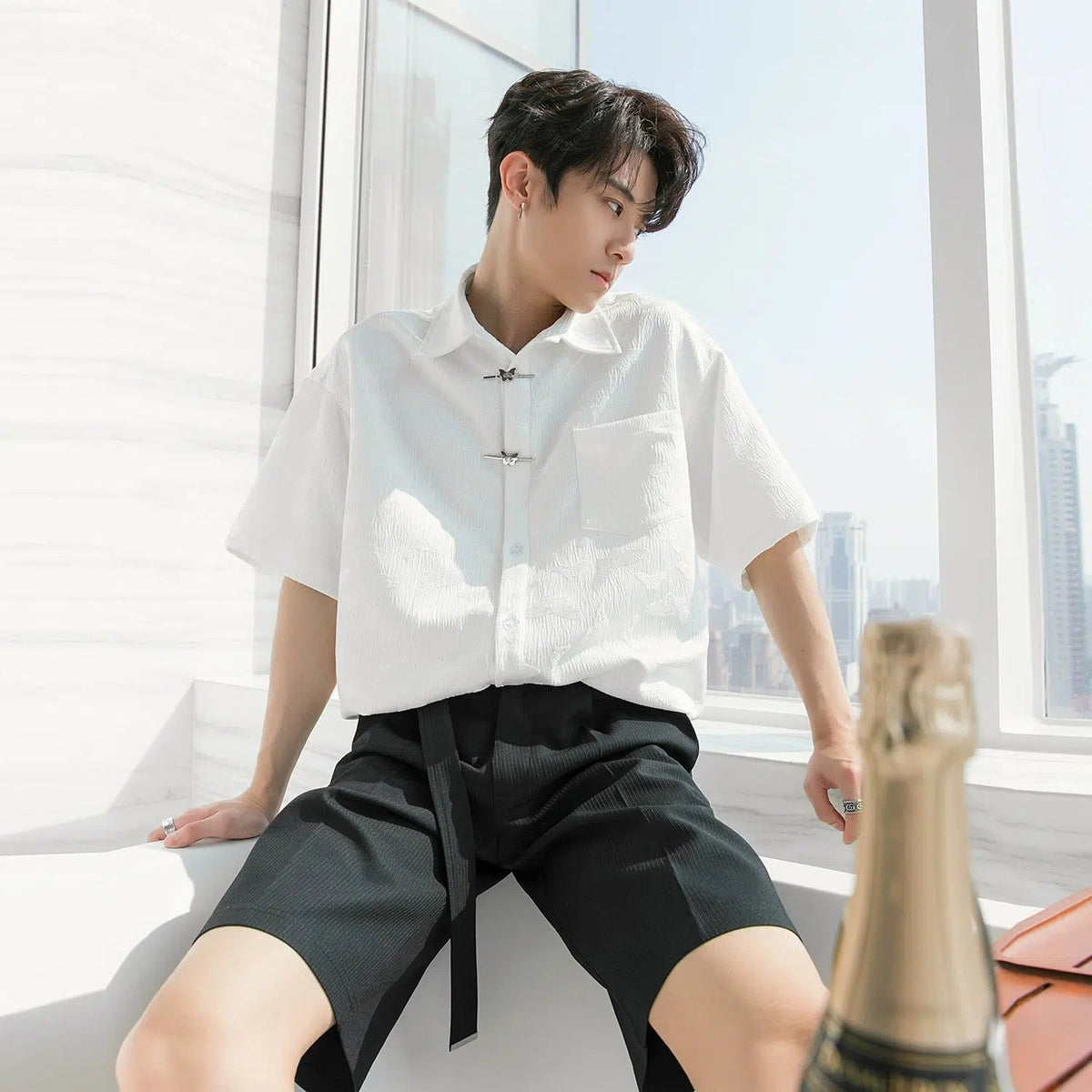 Retro Pattern Short-sleeved Shirt