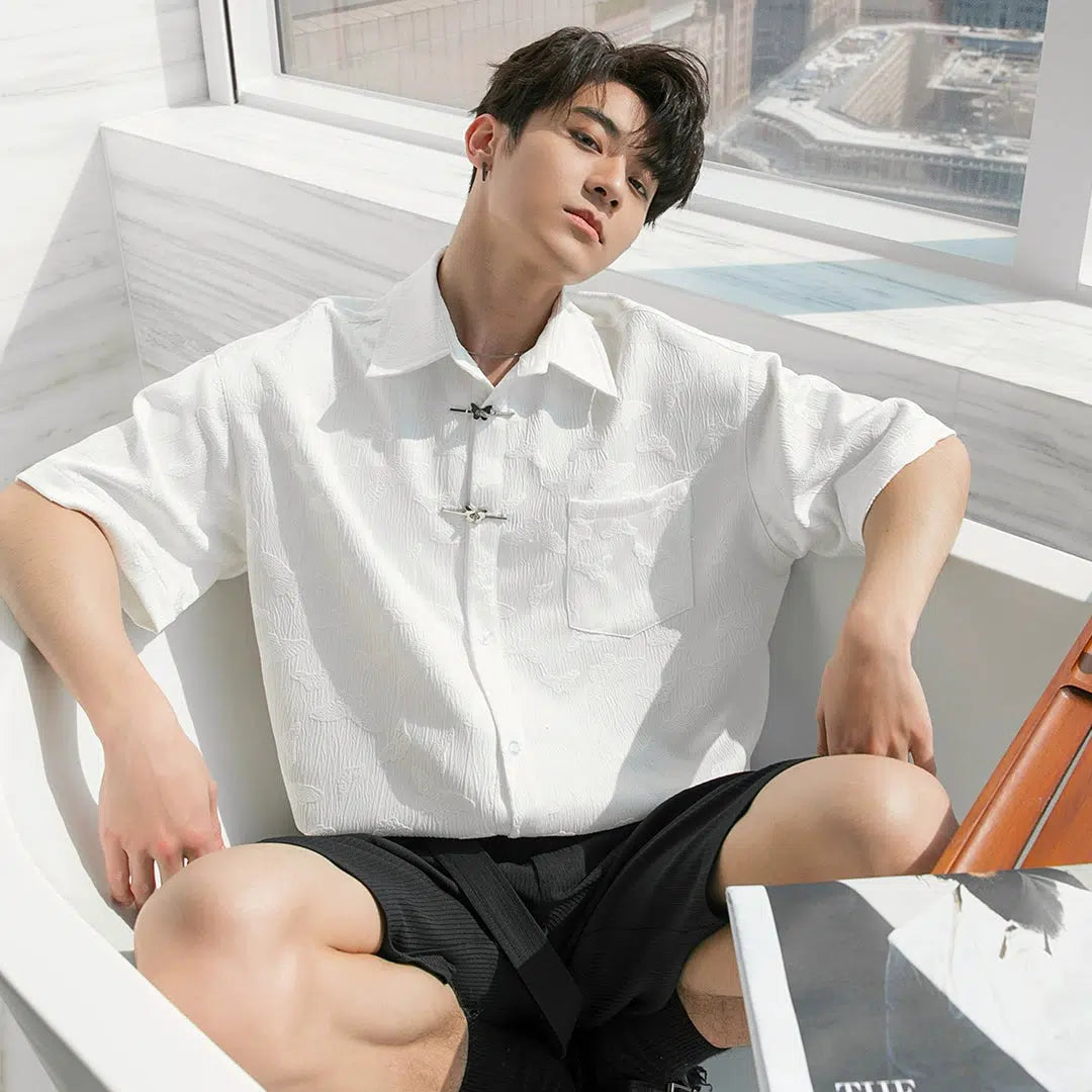 Retro Pattern Short-sleeved Shirt