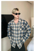 Retro Plaid Color-blocked Long-sleeved Shirt