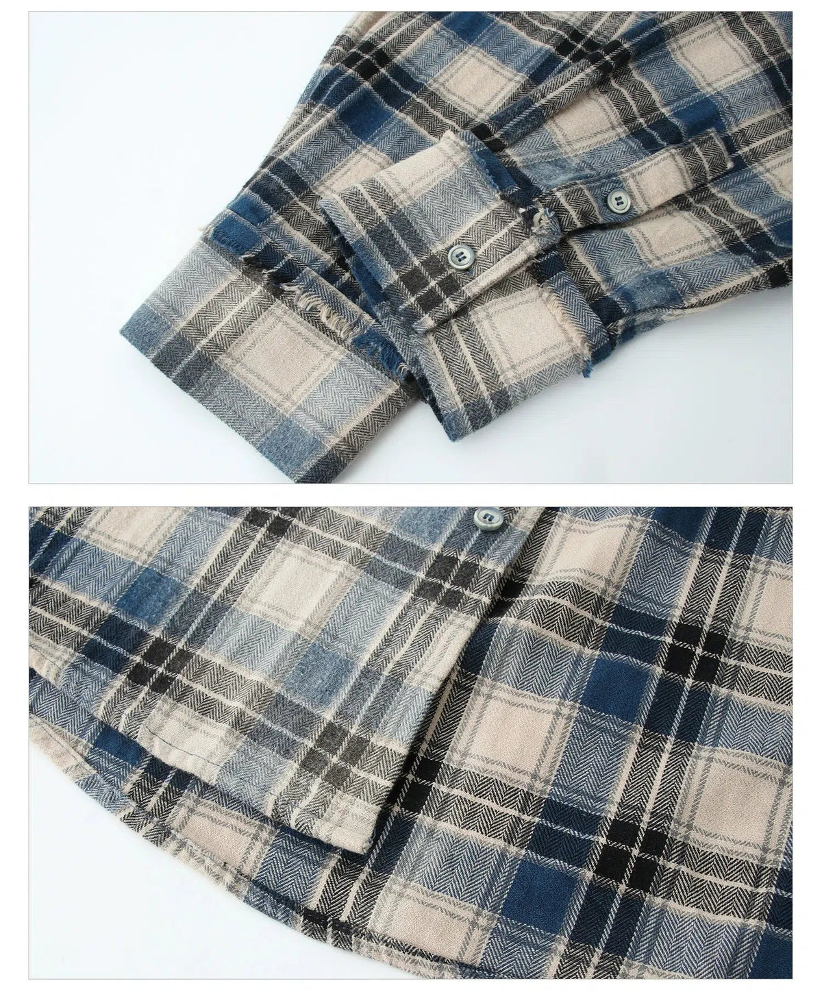 Retro Plaid Color-blocked Long-sleeved Shirt