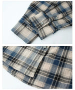 Retro Plaid Color-blocked Long-sleeved Shirt