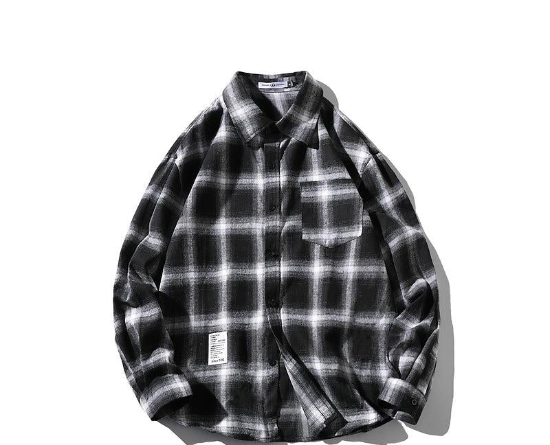 Retro Plaid Long-sleeved Thin Shirt