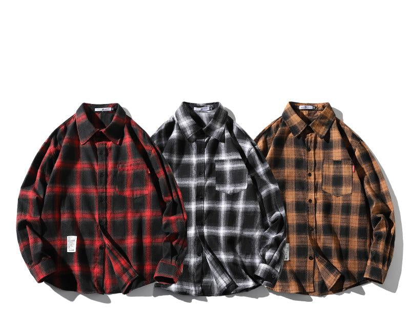 Retro Plaid Long-sleeved Thin Shirt