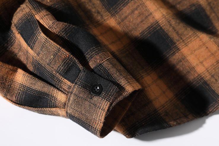 Retro Plaid Long-sleeved Thin Shirt