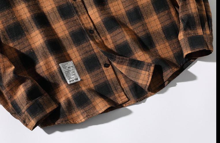 Retro Plaid Long-sleeved Thin Shirt