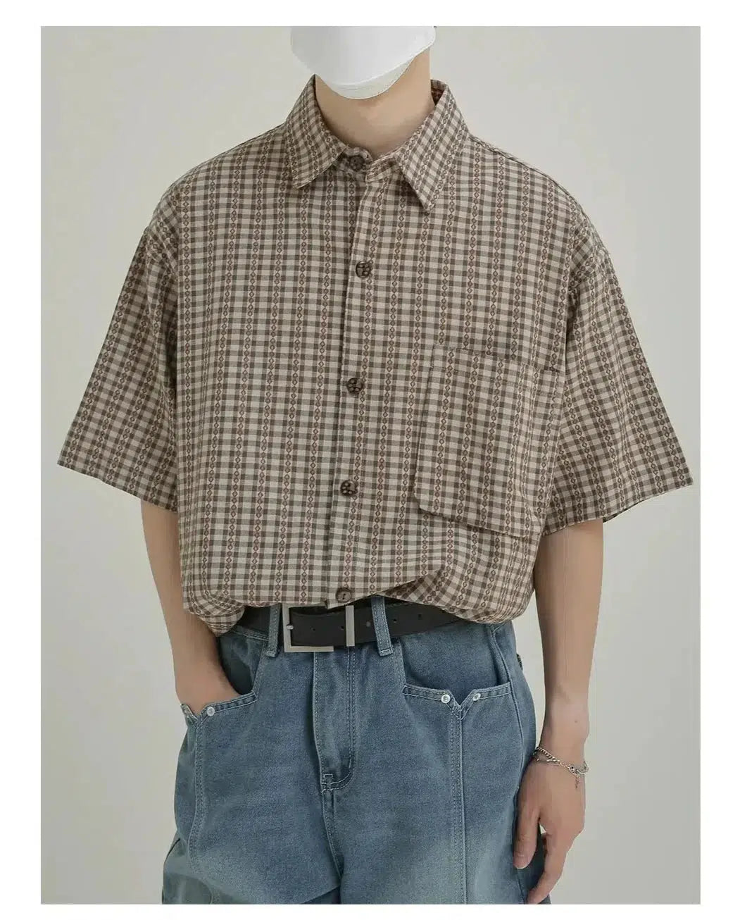 Retro Plaid Thin Short Sleeve Shirt